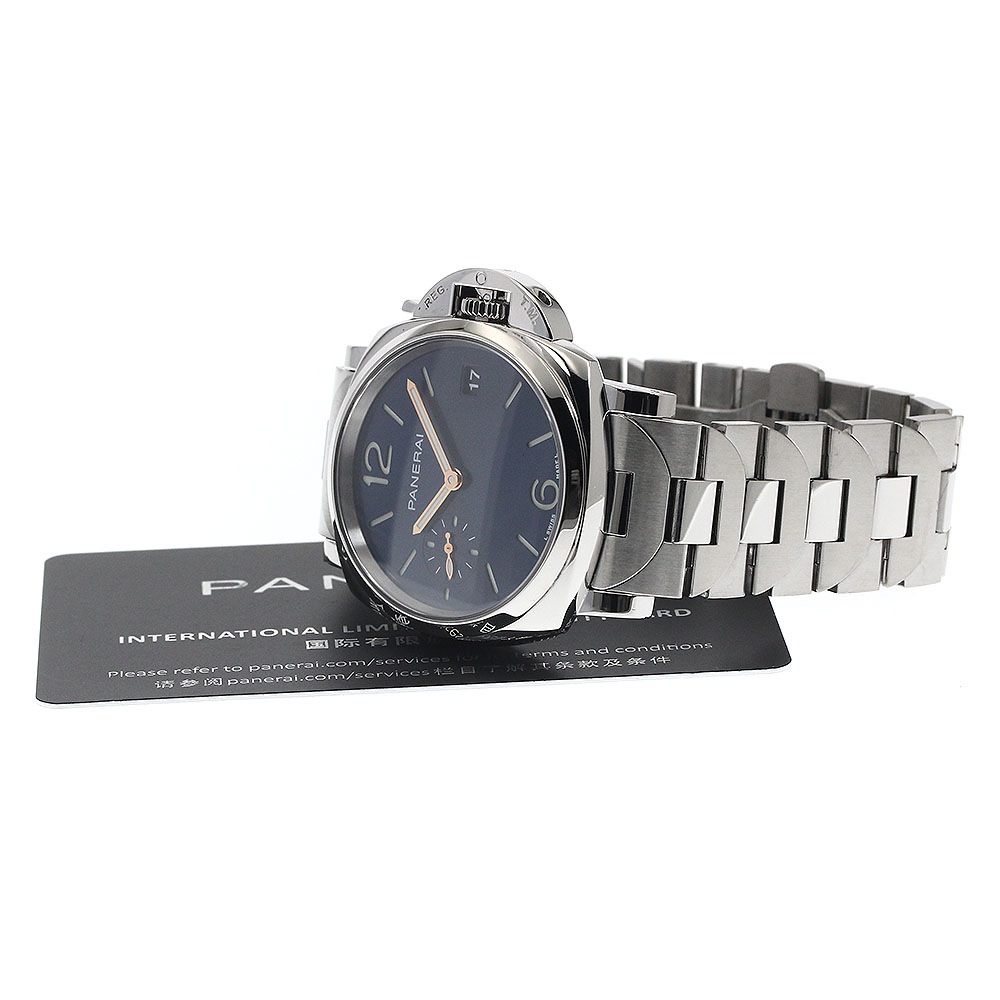 パネライ PANERAI PAM01123 ルミノール ドゥエ デイト 自動巻き メンズ 美品 保証書付き_820966【中古】 パネライ PANERAI PAM01123 ルミノール ドゥエ デイト 自動巻き メンズ 美品 保証書付き_820966【中古】