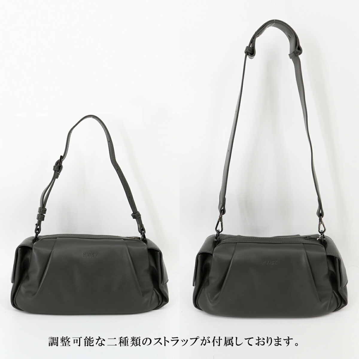 Elbie Soft Structure Shadow Grey Butter White ショルダーバッグ ハンドバッグ 2way レディース クロスボディ ポシェット