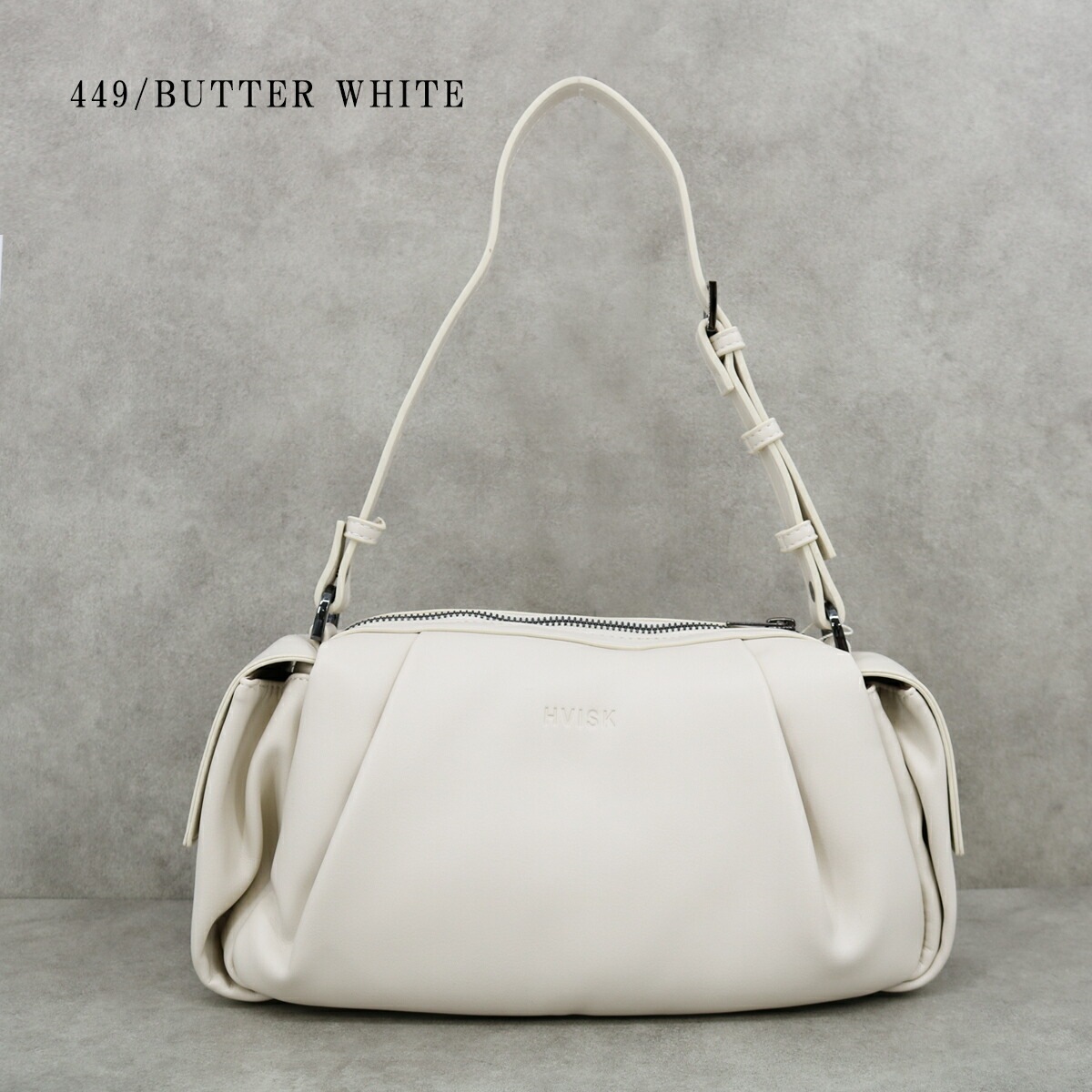 Elbie Soft Structure Shadow Grey Butter White ショルダーバッグ ハンドバッグ 2way レディース クロスボディ ポシェット