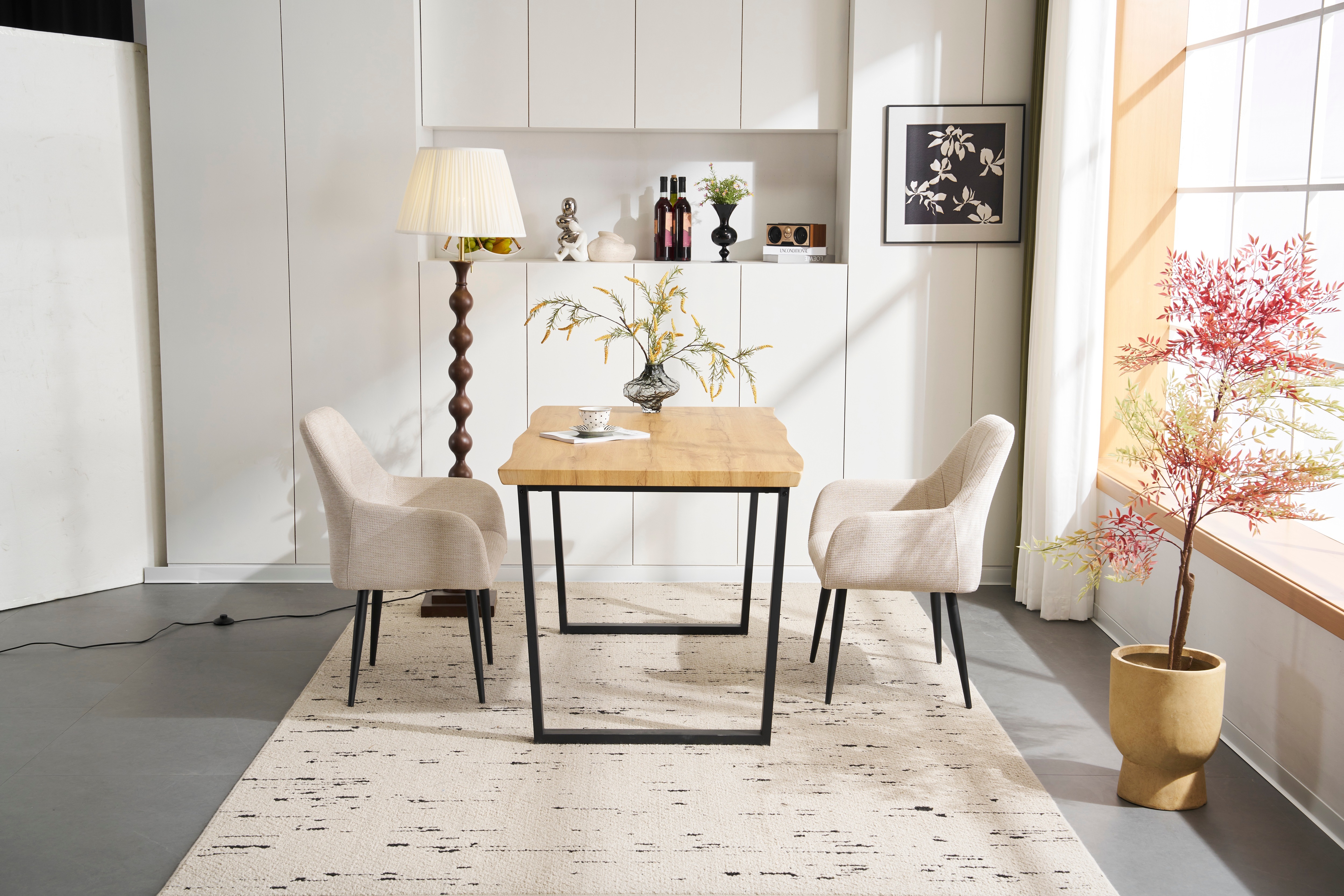 14【テーブル単品販売】ダイニングテーブル 食卓 4人用 2人用 幅140cm おしゃれ 組み立て非常に簡単 ソリッド ハイエンド ヴィンテージ風 モダン 客用 書斎用 シンプル 波の形