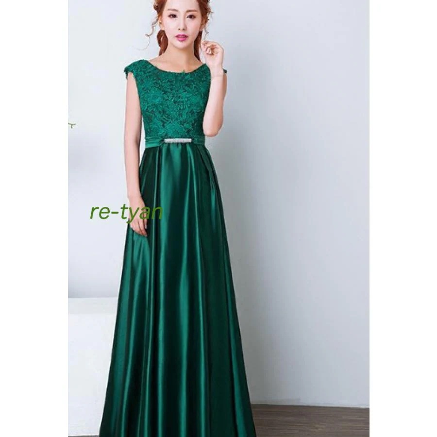 パーティードレス 結婚式 ロングドレス マキシ丈 演奏会フォーマルドレス レース 花柄 カラードレス 花嫁 二次会 披露宴発表会 忘年会 演出舞台 ピアノお呼ばれ