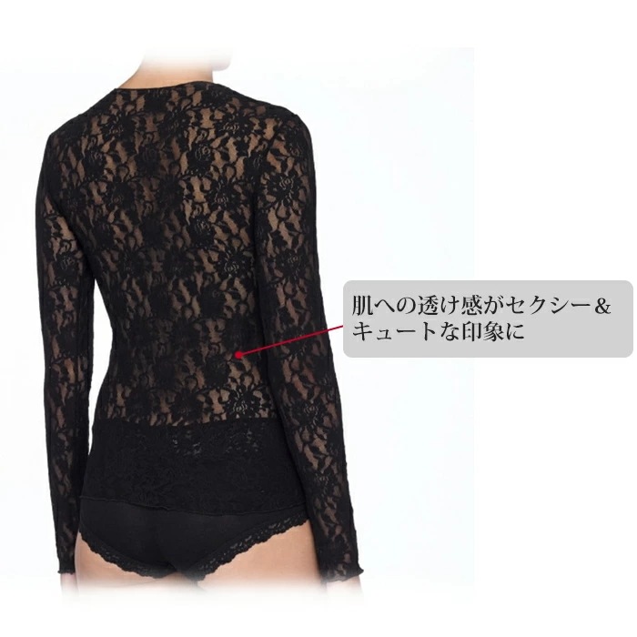 ハンキーパンキー Hankypanky シグニチャーレースロングスリーブ 長袖インナー 下着 総レース 1メ-2運 H128L 【H】_15