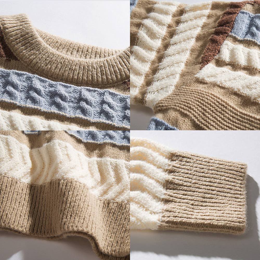 セーター メンズ カジュアルセーター おしゃれ フリース 春 リブ チェック ニット サイズ Vネック クルーネック 冬 大きいサイズ 白色 ノルディック ゴルフ ブランド 洗える 綿 シニア ビジネ