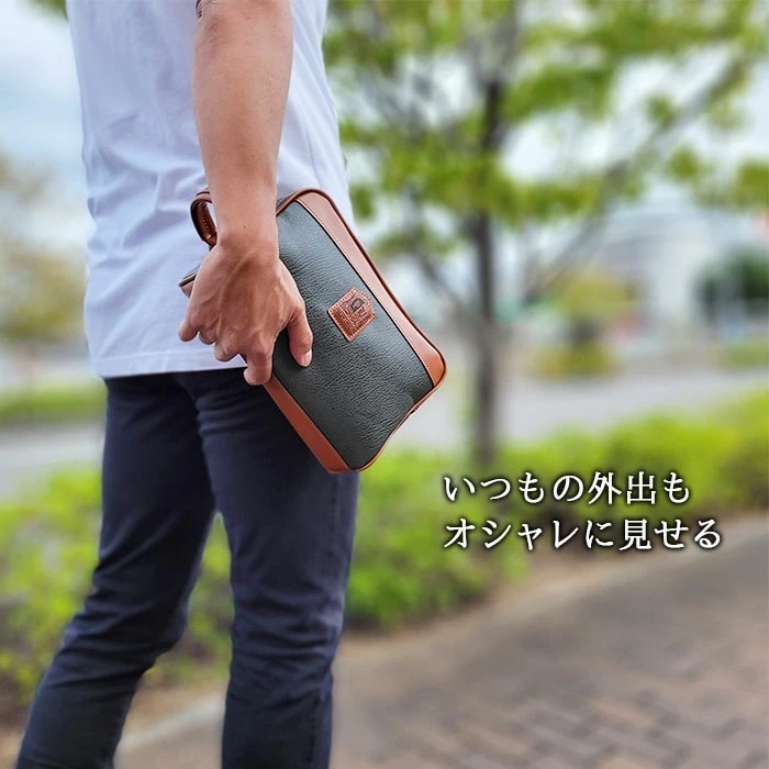 セカンドバッグ クラッチバッグ ポーチ 豊岡製 日本製 25cm 2ルーム 横型 縦持ち 手付き 軽量 ブランド PHILIPE LANGLET 25938 冠婚葬祭 お出かけ お散歩 鞄倶楽部