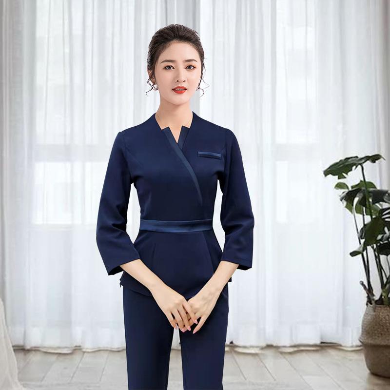 ユニフォーム エステ サロン制服 上下セット レディース 化粧品販売 半袖ズボン ホテル ネイル 美容 歯科 医療系作業服 クリニック スチュワーデス