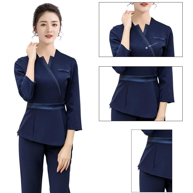 ユニフォーム エステ サロン制服 上下セット レディース 化粧品販売 半袖ズボン ホテル ネイル 美容 歯科 医療系作業服 クリニック スチュワーデス