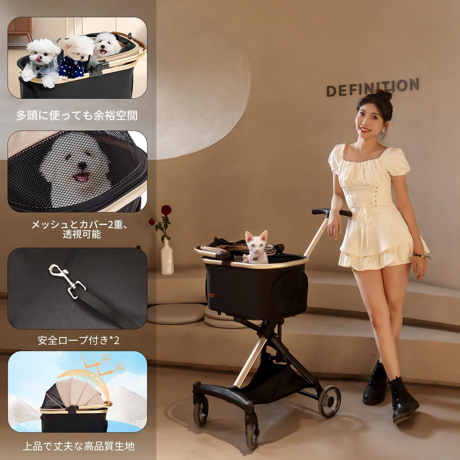 ペットカート 分離型 犬 猫用 バギー いぬ用 コンパクト 軽量 組み立て簡単 折り畳みわんタッチ2way 前輪360回転 後輪ブレーキ付き 耐荷重20Kg 猫 小型犬多頭 中型犬 散歩 外出便利 ペットカート 分離型 犬 猫用 バギー いぬ用 コンパクト 軽量 組み立て簡単 折り畳みわんタッチ2way 前輪360回転 後輪ブレーキ付き 耐荷重20Kg 猫 小型犬多頭 中型犬 散歩 外出便利