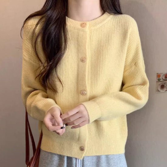 ニットカーディガン レディース カーディガン 羽織 ニット セータートップス ラウンドネック フロントボタン 金ボタン リブニット 長袖 シンプル 無地 カジュアル お出かけ おしゃれ ファッション ニットカーディガン レディース カーディガン 羽織 ニット セータートップス ラウンドネック フロントボタン 金ボタン リブニット 長袖 シンプル 無地 カジュアル お出かけ おしゃれ ファッション