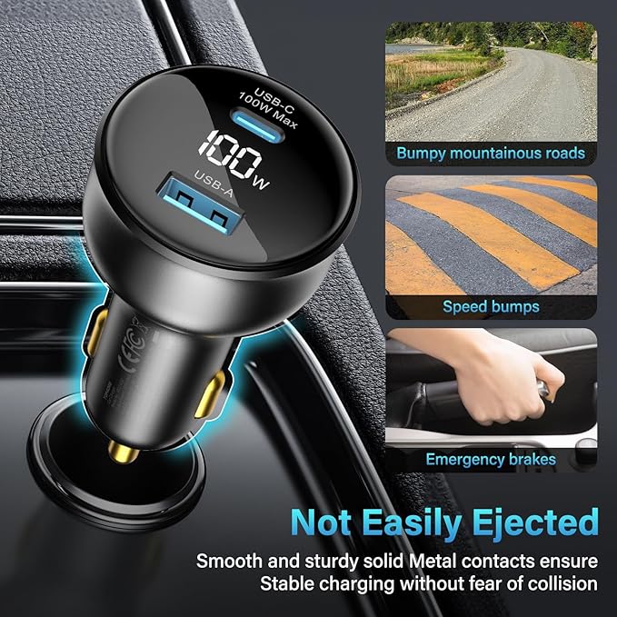 ガーソケット カーチャージャー usb 急速充電 2ポート コンパクトサイズ 車 充電器 PD3.0 /QC5.0/Samsung2.0対応 MacBook Pro iPhone Galaxy And