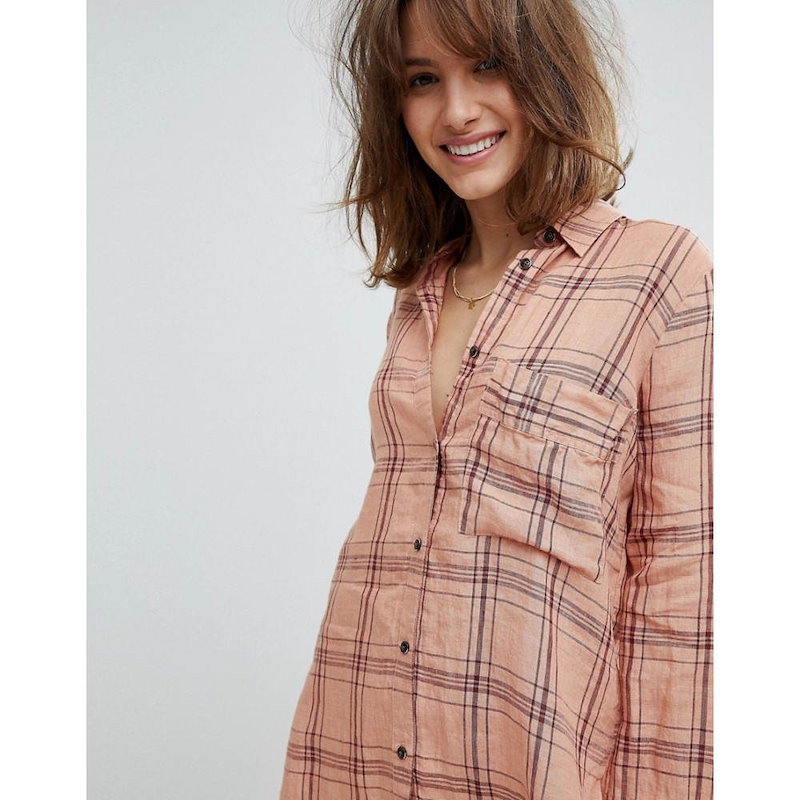 フリーピープル レディース トップス ブラウス・シャツ【Free People No Limits Plaid Buttondown Shirt】Peach フリーピープル レディース トップス ブラウス・シャツ【Free People No Limits Plaid Buttondown Shirt】Peach
