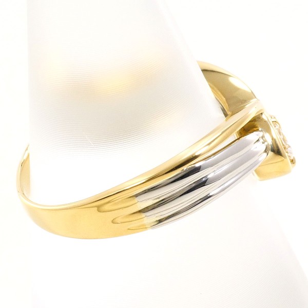 PT900 プラチナ K18YG リング 指輪 10号 ダイヤ 約0.10ct ジュエリー 中古 PT900 プラチナ K18YG リング 指輪 10号 ダイヤ 約0.10ct ジュエリー 中古