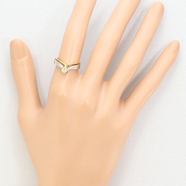 PT900 プラチナ K18YG リング 指輪 10号 ダイヤ 約0.10ct ジュエリー 中古 PT900 プラチナ K18YG リング 指輪 10号 ダイヤ 約0.10ct ジュエリー 中古