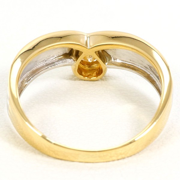 PT900 プラチナ K18YG リング 指輪 10号 ダイヤ 約0.10ct ジュエリー 中古 PT900 プラチナ K18YG リング 指輪 10号 ダイヤ 約0.10ct ジュエリー 中古