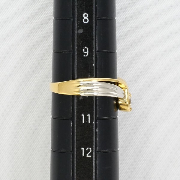 PT900 プラチナ K18YG リング 指輪 10号 ダイヤ 約0.10ct ジュエリー 中古 PT900 プラチナ K18YG リング 指輪 10号 ダイヤ 約0.10ct ジュエリー 中古