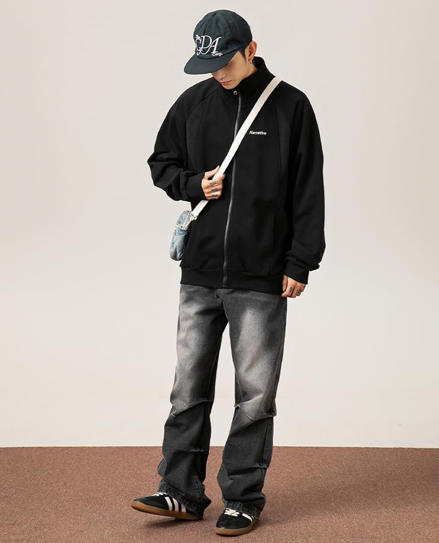 パーカー メンズ ジップパーカー スタンド トレーナー ジャケット スウェット フードなし 長袖 大きい サイズ オーバーサイズ スポーツ オシャレ カジュアル 春秋冬服