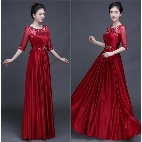 ロング ドレス イブニングドレス コンサート aライン ステージ 半袖 司会者 パーティードレス