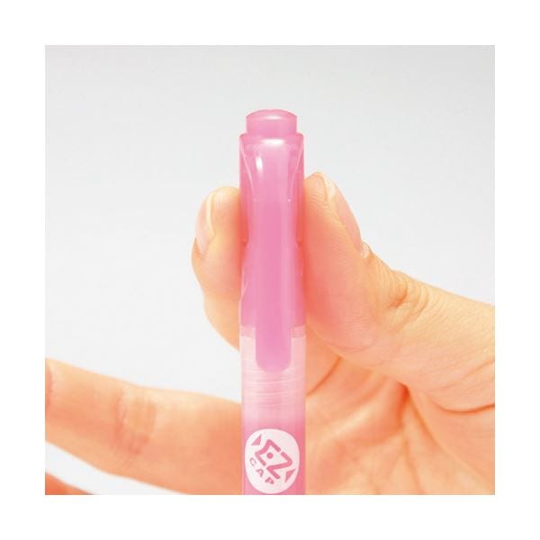 (まとめ) TANOSEEキャップが外しやすい蛍光ペン ツイン ピンク 1本 (×100セット)