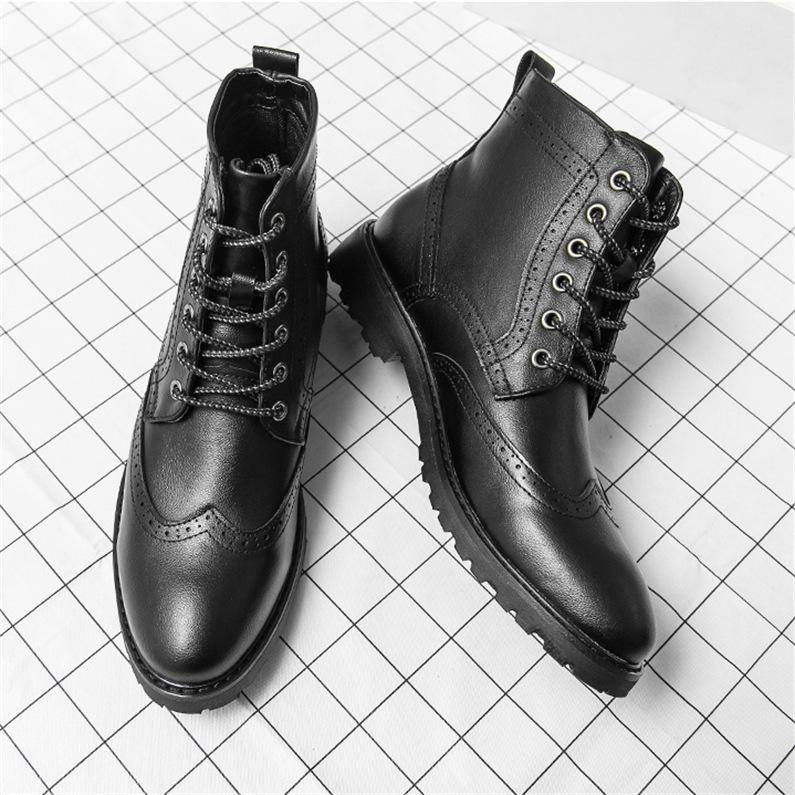 超目玉新品 メンズブーツ ショートブーツ 紳士靴 革靴 ブローグ 編み上げブーツ 本革 ウォーキング 通勤 ビジネス カジュアル 秋冬 ポインテッドトゥ 男子シューズ