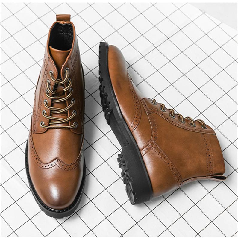 超目玉新品 メンズブーツ ショートブーツ 紳士靴 革靴 ブローグ 編み上げブーツ 本革 ウォーキング 通勤 ビジネス カジュアル 秋冬 ポインテッドトゥ 男子シューズ