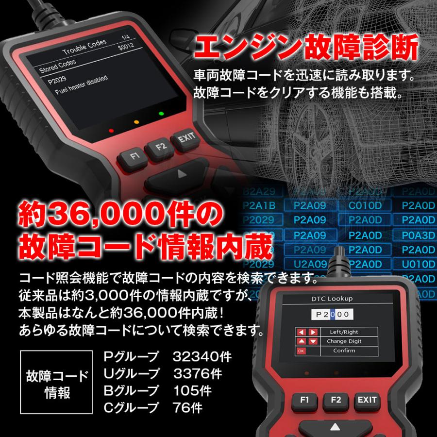 OBD2 診断機 車両 故障診断 OBD スキャナー 故障コード 約36000件内蔵 日本語対応 自動車 スキャンツール エンジン 警告灯 OBD2 診断機 車両 故障診断 OBD スキャナー 故障コード 約36000件内蔵 日本語対応 自動車 スキャンツール エンジン 警告灯