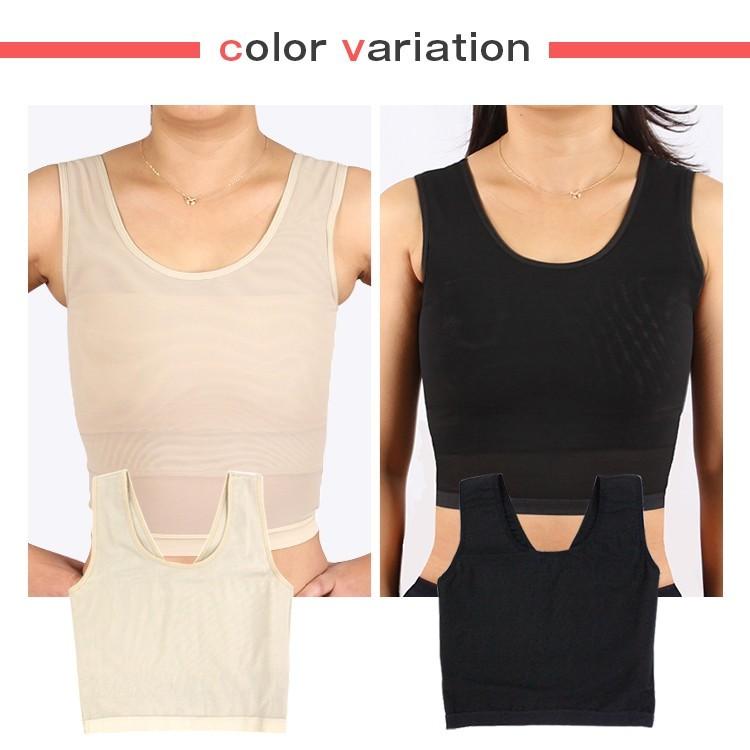 [最安値保証 即納]胸潰しシャツ ナベシャツ なべしゃつ 胸揺れ防止 背筋補正 補正下着 男装 バストダウンga-02 2枚セット