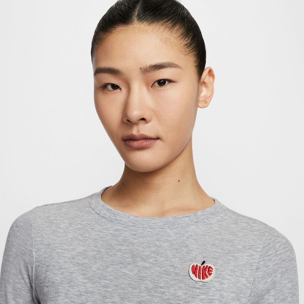 ナイキレディースナイキスポーツウェアリブ付き長袖クロップトップ HV8728-063