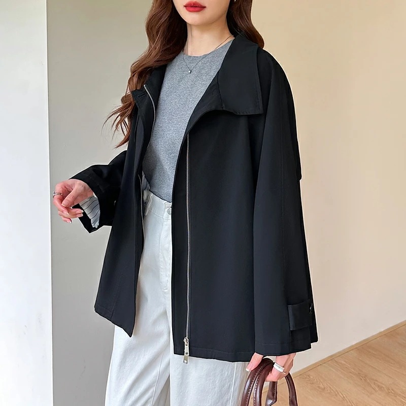 [ 即日発送]コート トレンチコート ミドル丈 Aライン スプリングコート レディース アウター スタンドカラー ライトアウター スタンドカラーコート オフィス オフィスカジュアル 通勤 ゆったり ト