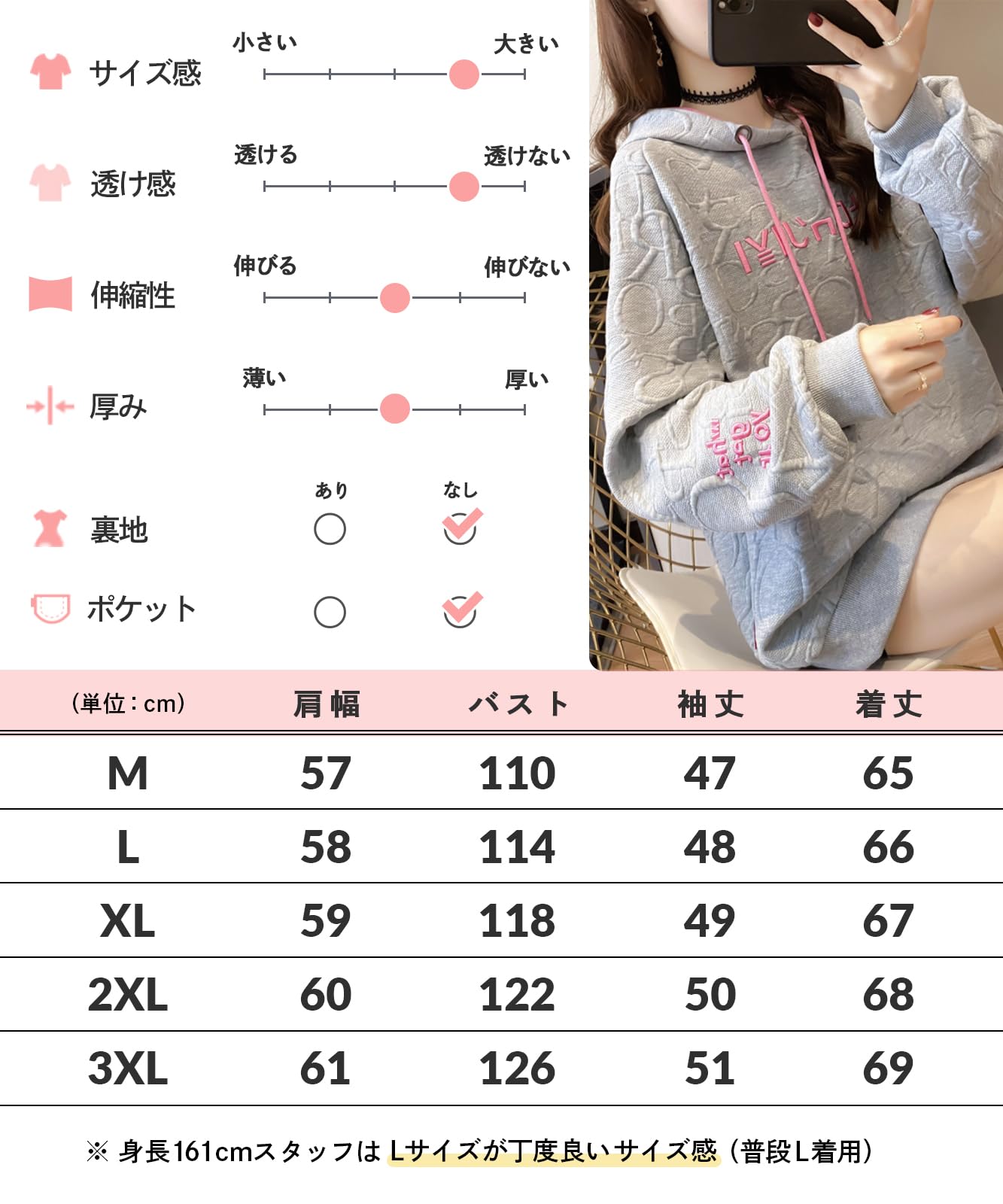ニューネ パーカー レディース 型押し スウェット ロゴ デザイン フード付き トレーナー b系 大きいサイズ ゆったり 韓国風 黒 大き ニューネ ] パーカー レディース 型押し スウェット ロゴ