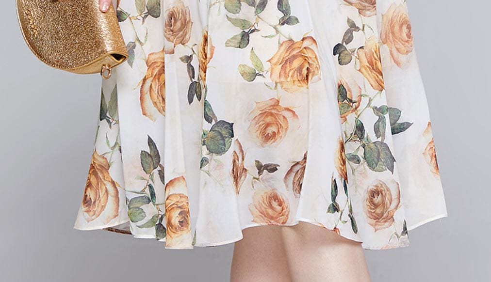 ワンピース 半袖 春 夏 秋 きれいめ Aライン フレアワンピース マーメイド フレアスカート 膝下 ミモレ丈 ミディアム丈 パフスリーブ Vネック 襟なし 透け感 春カラー アプリコット S M L