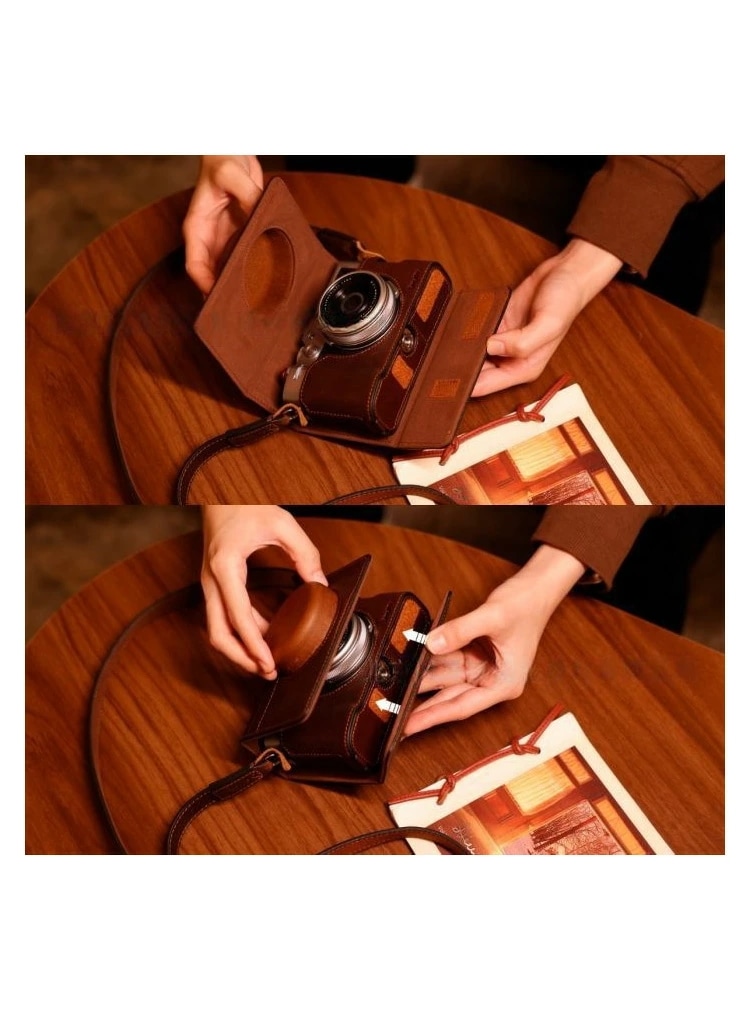 富士フイルム FUJIFILM X100VI ボディ デジタル一眼カメラ カメラ保護 ボトム専用 レザーケース カバー カメラハーフケース FUJ-JSH2025