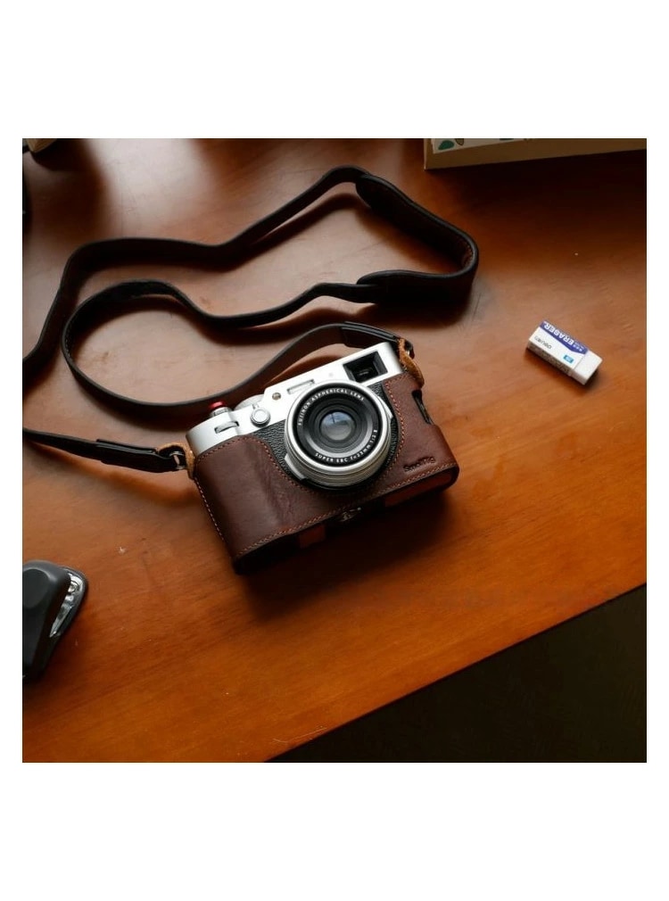 富士フイルム FUJIFILM X100VI ボディ デジタル一眼カメラ カメラ保護 ボトム専用 レザーケース カバー カメラハーフケース FUJ-JSH2025