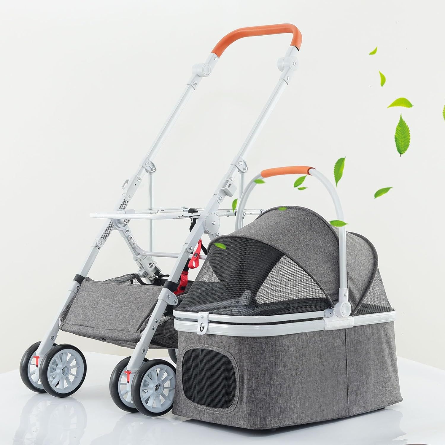 ペットカート 分離型 折りたたみ ペットバギー アルミ軽量 3WAYモデル 多機能 犬用カート 猫 カート ドリンクホルダー付き/買い物かご/交換用クッション付き 耐荷重25KG 4輪 前輪360回