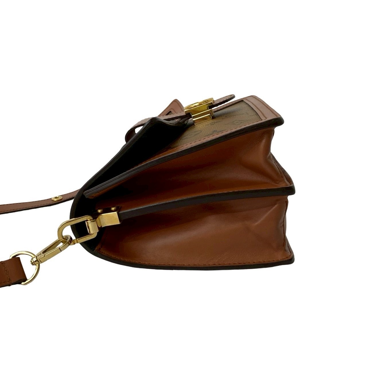 ドーフィーヌ モノグラムショルダーバッグ レザー PVC ブラウン 61-10 ドーフィーヌ モノグラムショルダーバッグ レザー PVC ブラウン 61-10