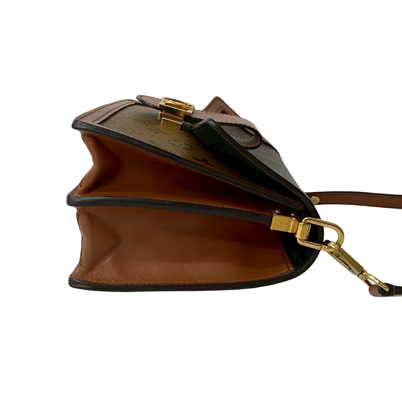 ドーフィーヌ モノグラムショルダーバッグ レザー PVC ブラウン 61-10 ドーフィーヌ モノグラムショルダーバッグ レザー PVC ブラウン 61-10