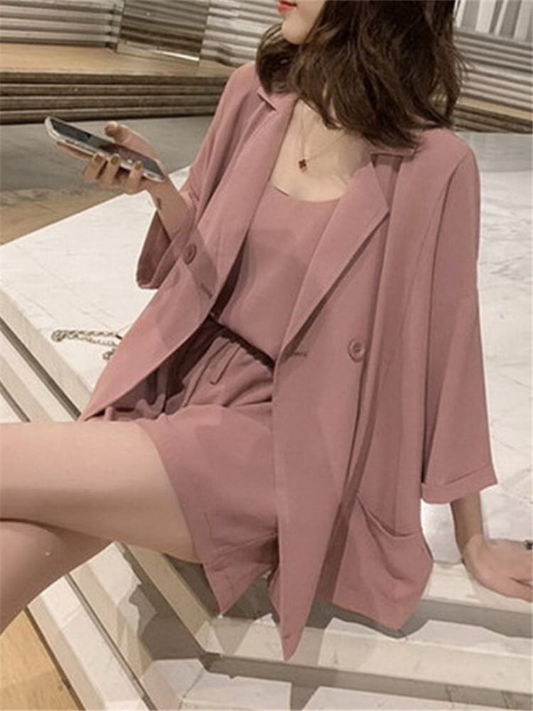 トップス パンツ アウター セットアップ ジャケット ズボン キャミソール ショートパンツ ミニ ミニ丈 ショート ショート丈 袖あり ノースリーブ 半袖 7分袖 七分袖 ドロップショルダー