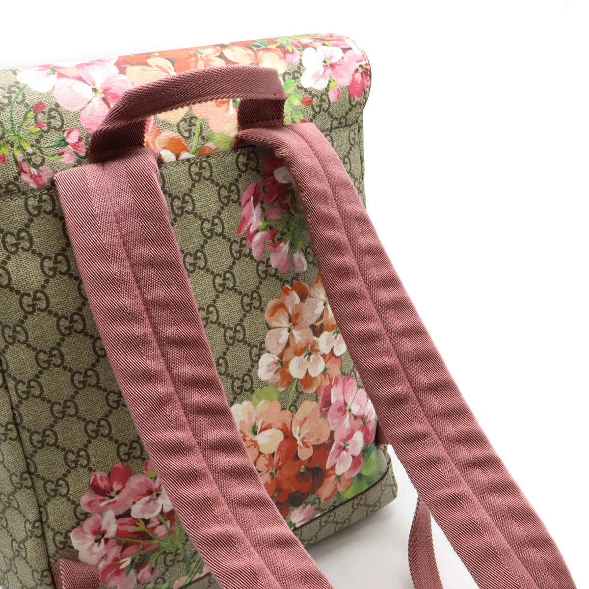 GGブルームス GGスプリーム バックパック リュックサック フラワープリント 花柄 PVC ベージュ ピンク系マルチカラー 40501