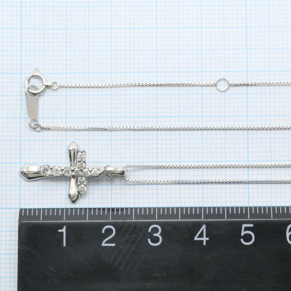 PT900 プラチナ PT850 ネックレス ダイヤ 0.30 約41cm ジュエリー 中古 PT900 プラチナ PT850 ネックレス ダイヤ 0.30 約41cm ジュエリー 中古