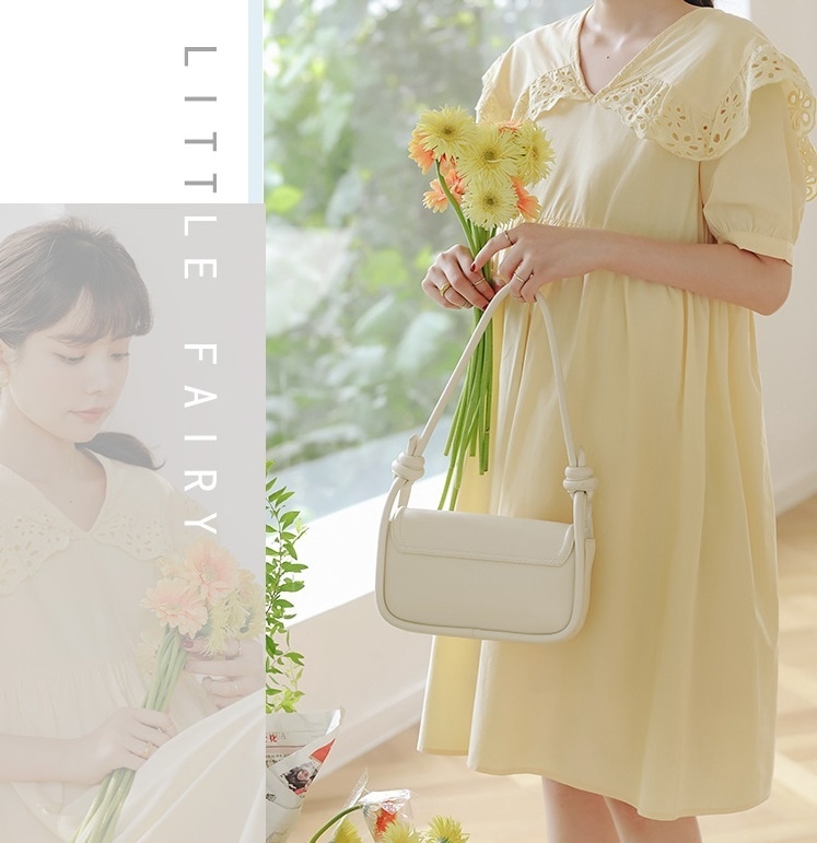 【日本未発売/送料無料】マタニティ ワンピース 大きめ襟 Vネック パンチングレース 【日本未発売/送料無料】マタニティ ワンピース 大きめ襟 Vネック パンチングレース