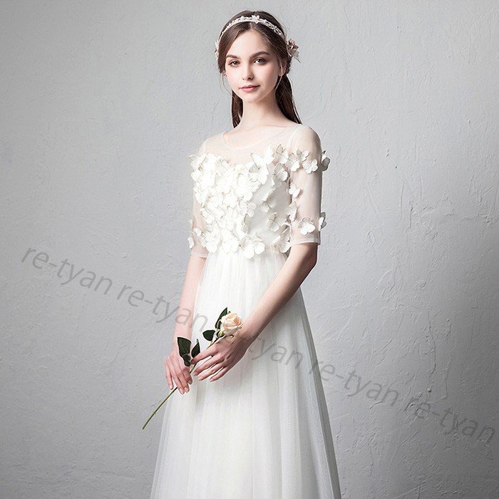 ウエディングドレス 白 二次会 チュール aライン 購入 格安 安い 前撮りドレス 披露宴 海外挙式