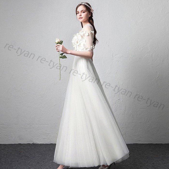 ウエディングドレス 白 二次会 チュール aライン 購入 格安 安い 前撮りドレス 披露宴 海外挙式