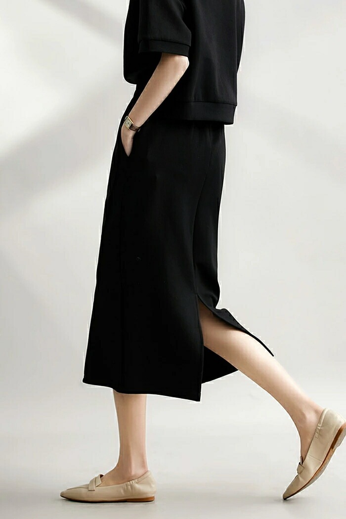 レディース セットアップ シンプル レディース 上下セット 2点セット 韓国 ファッション ボトムス スカート ウエストゴム スリット入り トップス Tシャツ ポケット ひざ下 無地 おしゃれ リラッ レディース セットアップ シンプル レディース 上下セット 2点セット 韓国 ファッション ボトムス スカート ウエストゴム スリット入り トップス Tシャツ ポケット ひざ下 無地 おしゃれ リラッ