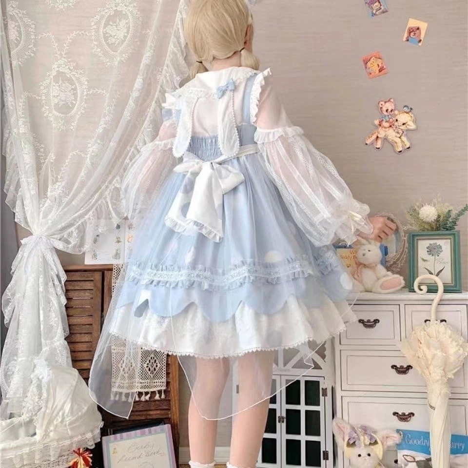 正規品春夏モデルlolitaブルーjskロリータ日常ロリータ 正規品春夏モデルlolitaブルーjskロリータ日常ロリータ