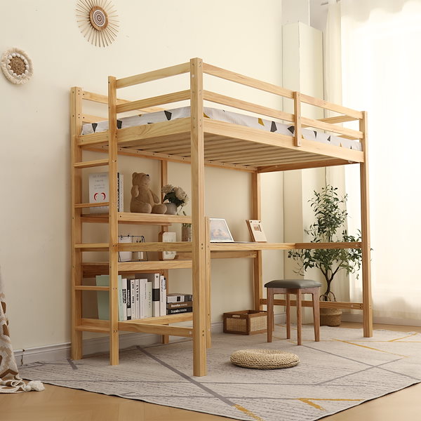 Qoo10] 【大好評！最安値挑戦!】ロフトベッド 木