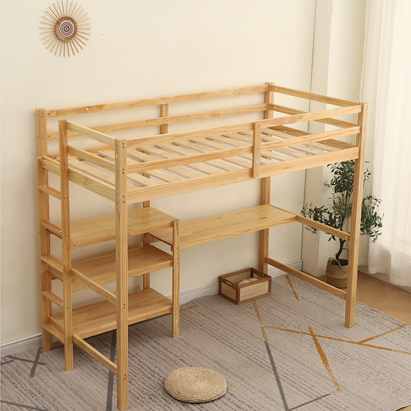 Qoo10] 【大好評！最安値挑戦!】ロフトベッド 木