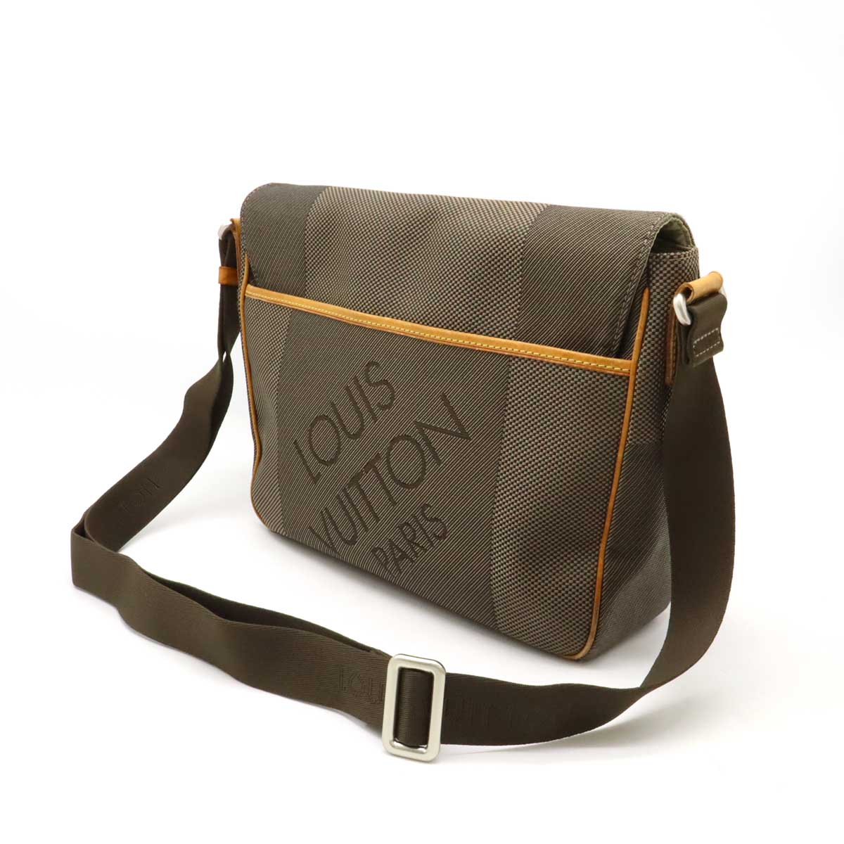 ダミエジェアン プチメサジェ メッセンジャー ショルダーバッグ 斜め掛け テール カーキ M9361 ダミエジェアン プチメサジェ メッセンジャー ショルダーバッグ 斜め掛け テール カーキ M9361
