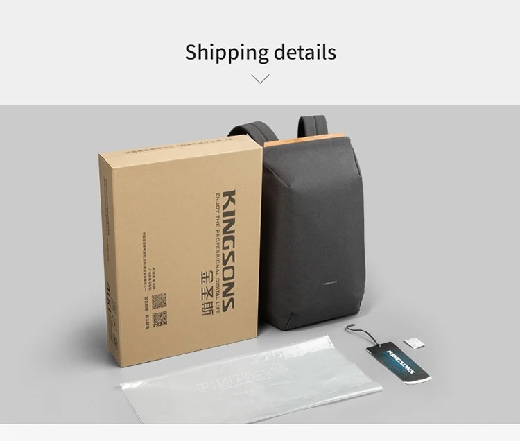 納期1~3週間程：Kingsons-男性用防水盗難防止バックパックUSB充電付きラップトップバッグ15.6インチティーンエイジャー用スクールバッグ