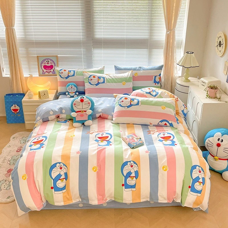 Ding Dong Cat の純綿 4 点セット綿 100% 漫画子供学生ベッドシーツと掛け布団カバーシングル 4 Ding Dong Cat の純綿 4 点セット綿 100% 漫画子供学生ベッドシーツと掛け布団カバーシングル 4