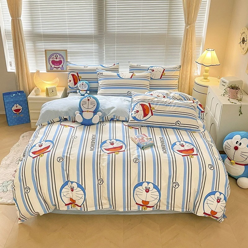 Ding Dong Cat の純綿 4 点セット綿 100% 漫画子供学生ベッドシーツと掛け布団カバーシングル 4 Ding Dong Cat の純綿 4 点セット綿 100% 漫画子供学生ベッドシーツと掛け布団カバーシングル 4