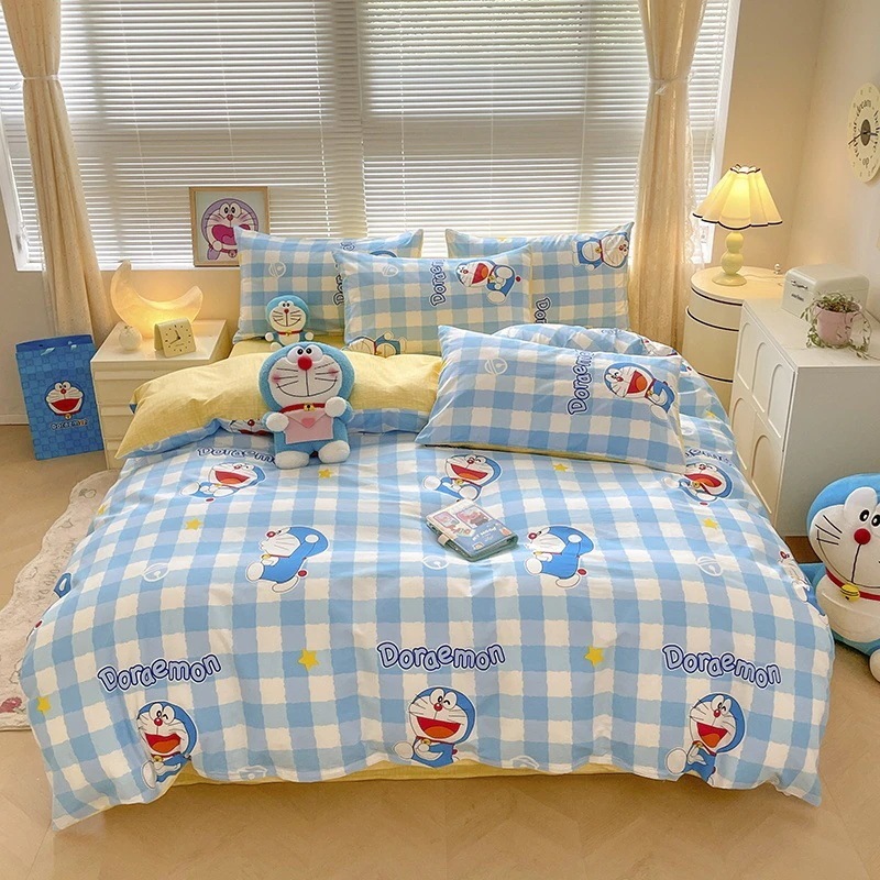 Ding Dong Cat の純綿 4 点セット綿 100% 漫画子供学生ベッドシーツと掛け布団カバーシングル 4 Ding Dong Cat の純綿 4 点セット綿 100% 漫画子供学生ベッドシーツと掛け布団カバーシングル 4