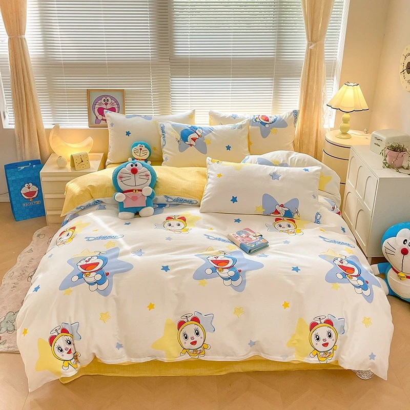Ding Dong Cat の純綿 4 点セット綿 100% 漫画子供学生ベッドシーツと掛け布団カバーシングル 4 Ding Dong Cat の純綿 4 点セット綿 100% 漫画子供学生ベッドシーツと掛け布団カバーシングル 4